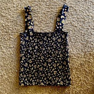 Floral scrunch tank top